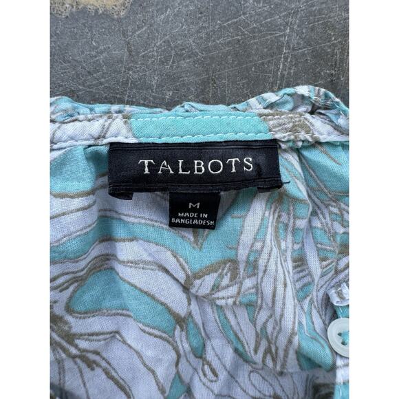 6 for $20 Talbots 100% Cotton Leaf Blouse M - Picture 2 of 5